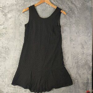 J Crew Women Black Eyelet Sleeveless Dress Size00 Mini Classic Textured Capsule